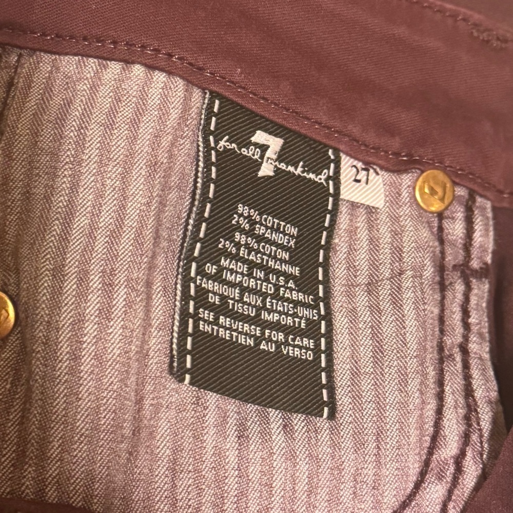 7 For All Mankind The Skinny Coated Jeans | Size 27 | Coated Ruby Rust - Picture 10 of 10